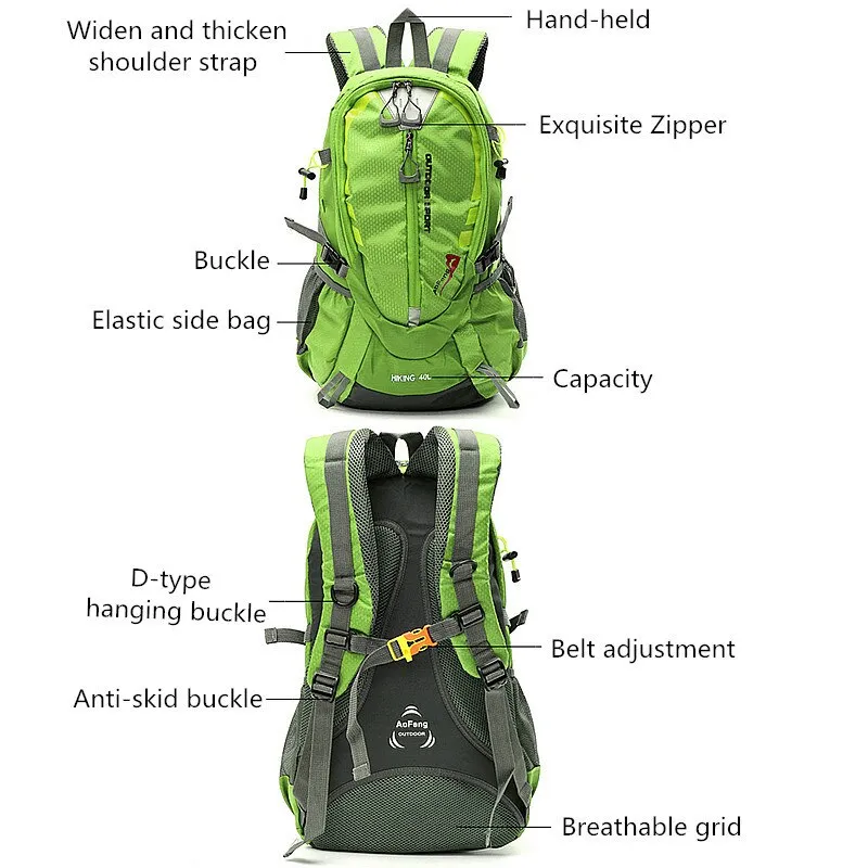 40L Nylon Sport Camping Hiking Trekking Backpack
