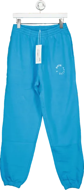 7 Days Active Blue 100% Organic Soft Cotton Monday Joggers UK L