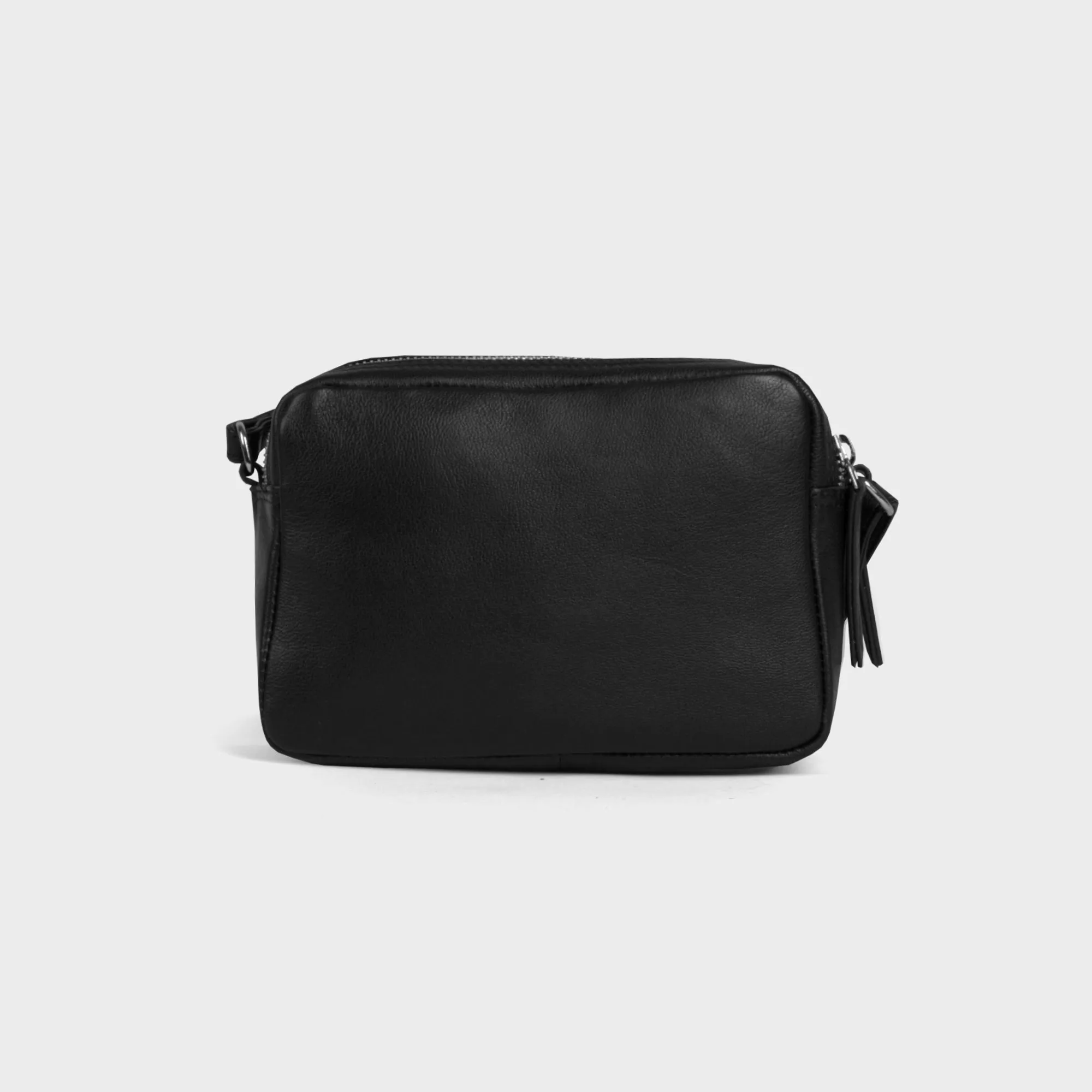 'AVON' Black Soft Nappa Full Grain Real Leather Crossbody Bag