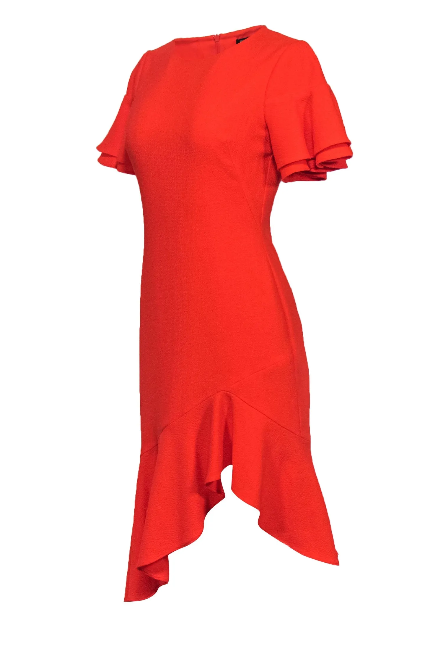 Black Halo - Orange Midi Dress w/ Ruffle Hem Sz 6