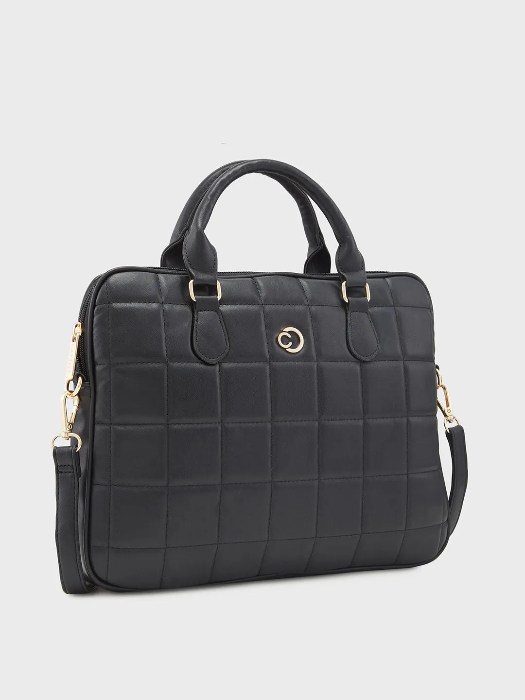 Caprese Braxton Quilted Laptop Sleeve Medium Black