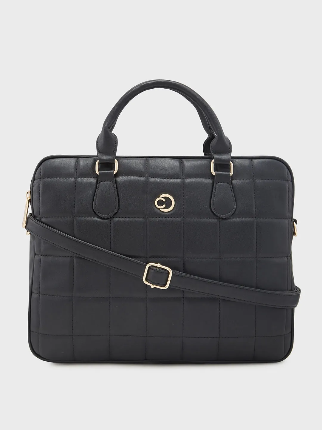 Caprese Braxton Quilted Laptop Sleeve Medium Black
