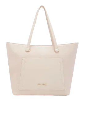 Caprese Roima Tote Large Self Design Women'S Office Handbag Beige
