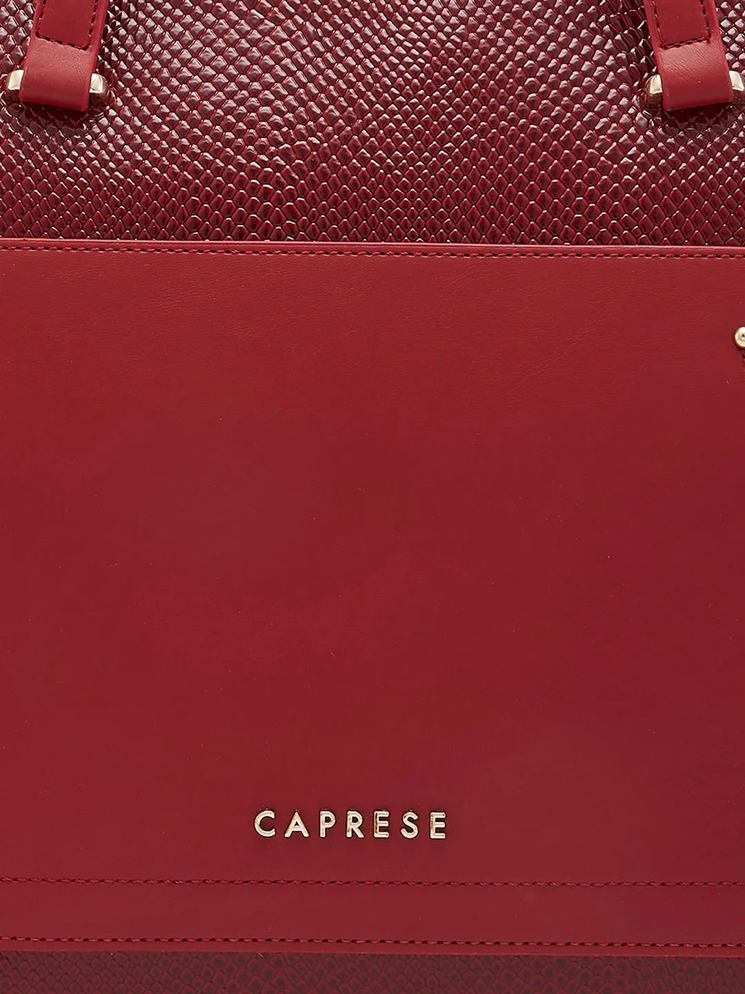 Caprese Roima Tote Large Self Design Women'S Office Handbag Red