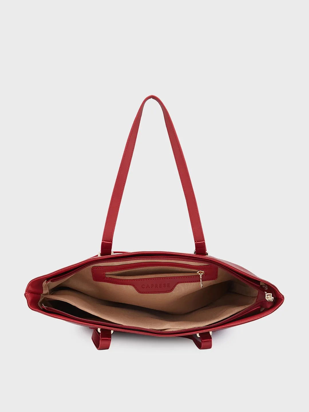 Caprese Roima Tote Large Self Design Women'S Office Handbag Red