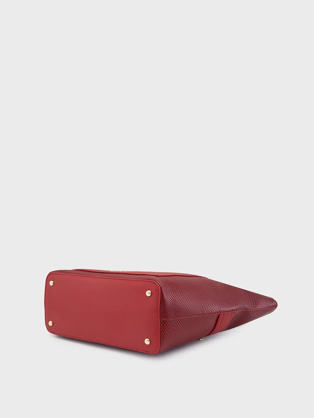 Caprese Roima Tote Large Self Design Women'S Office Handbag Red