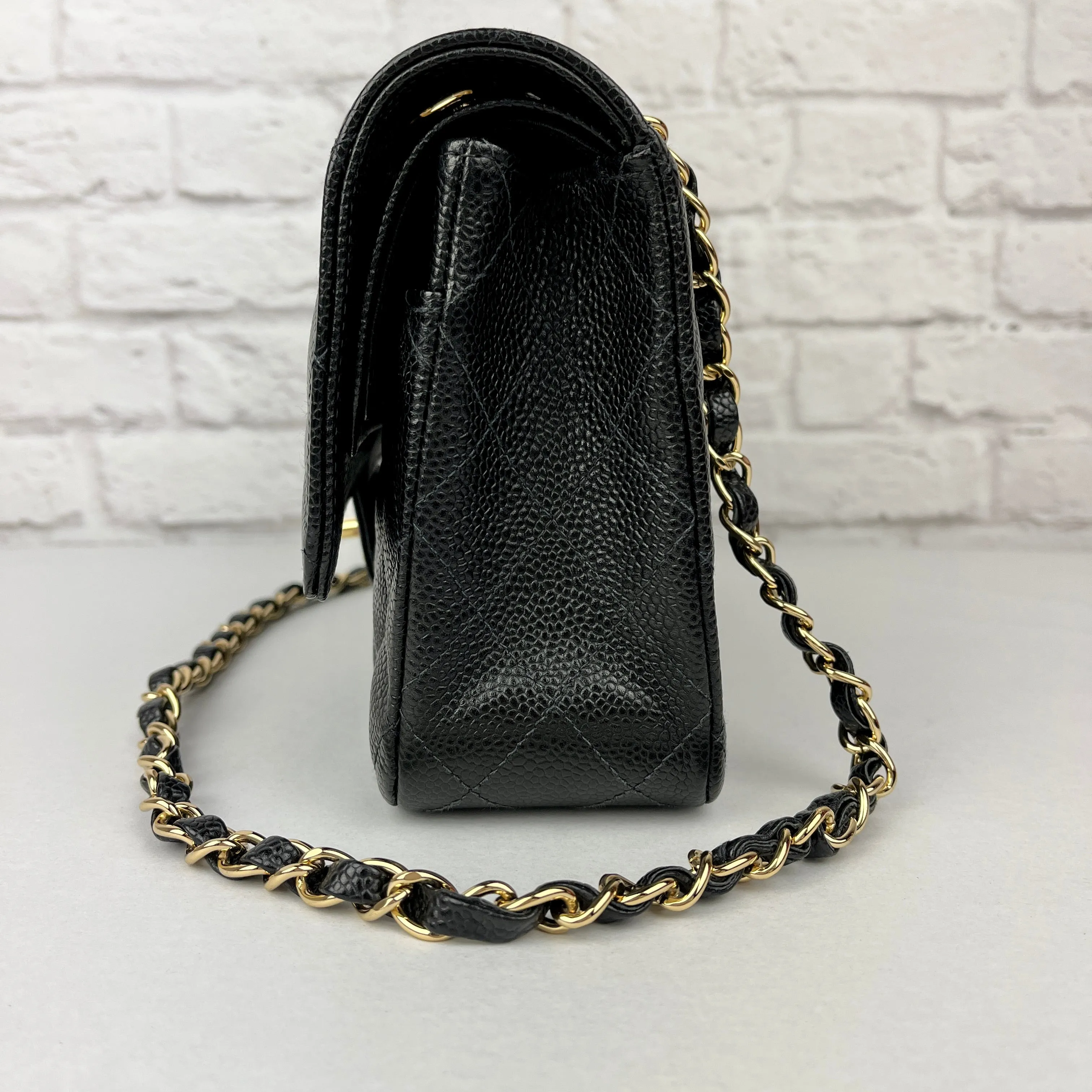 Chanel Classic Caviar Flap Bag, Black/Gold Hardware