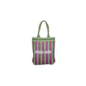 Dolce Vita Recycled Tote Pink/Green 38x10x40cm