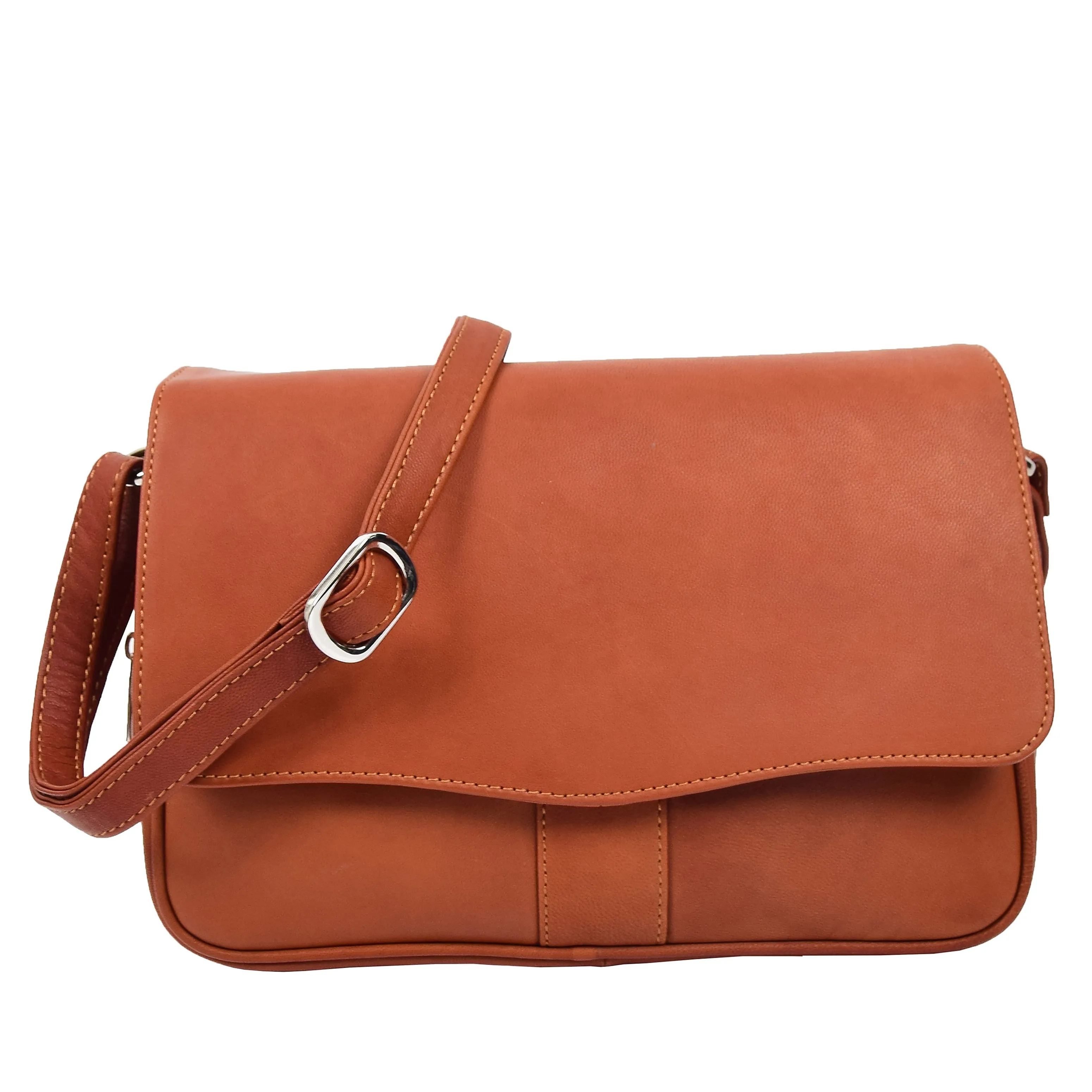 DR313 Women’s Leather Shoulder Messenger Handbag Cognac