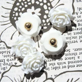 Fancy White Rose Floral Buttons