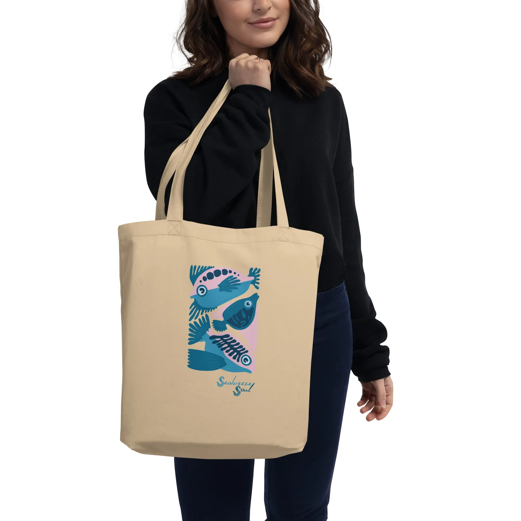 Fish Three Eco Tote Bag ~ Seabreeze Soul