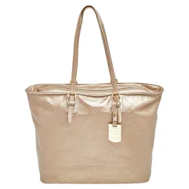 Gold Leather Large LM Cuir Shopping Tote