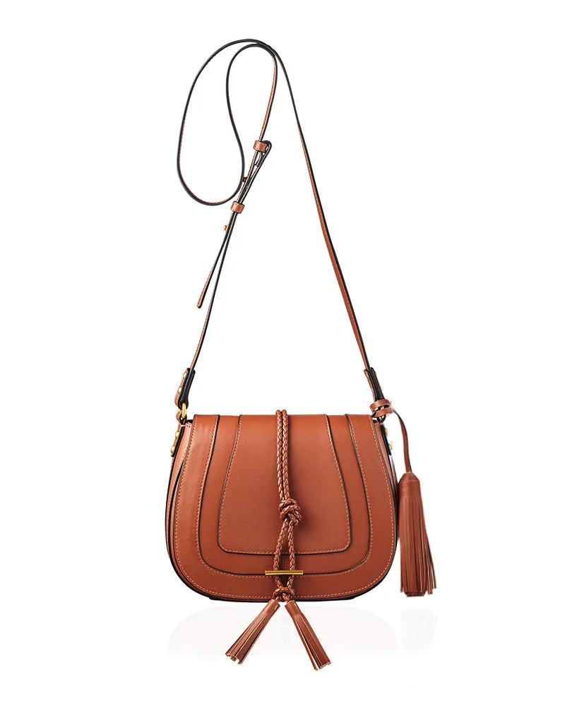 'Harriet' Maxi Saddle Bag - Tan