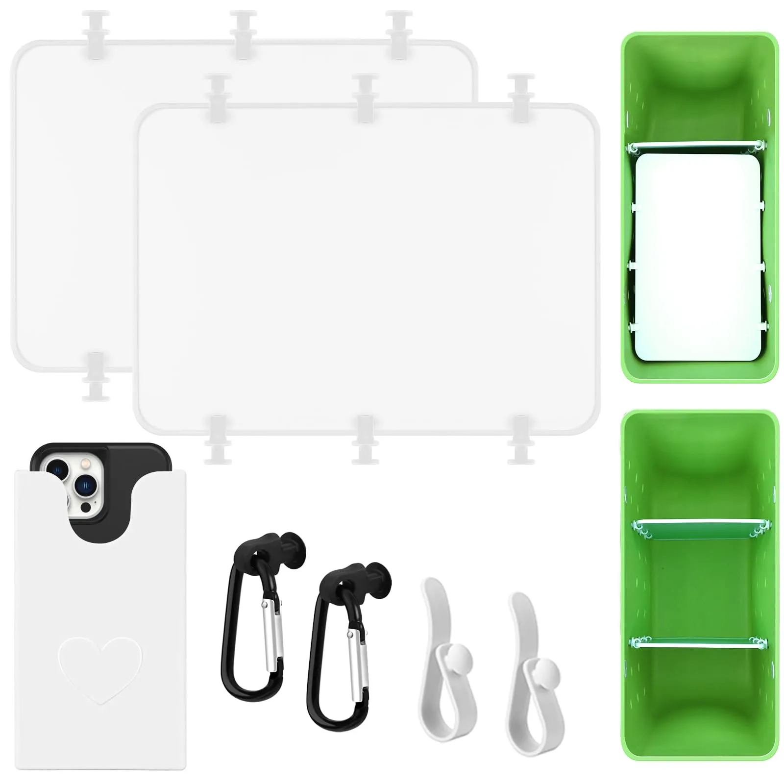 Kooterfun 7Pcs Divider Tray for Bogg Bag X-Large Original Accessories 12X8.5in with Phone Holder & Hooks key Holder for Bogg Bag & Rubber Beach Bag Organizing Your Bag and Divide Spac