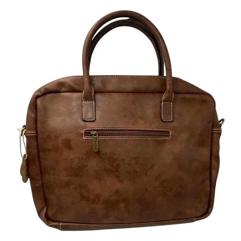 Large Capacity PU Leather with Flowers Details Handbag -B82116 DARK BROWN
