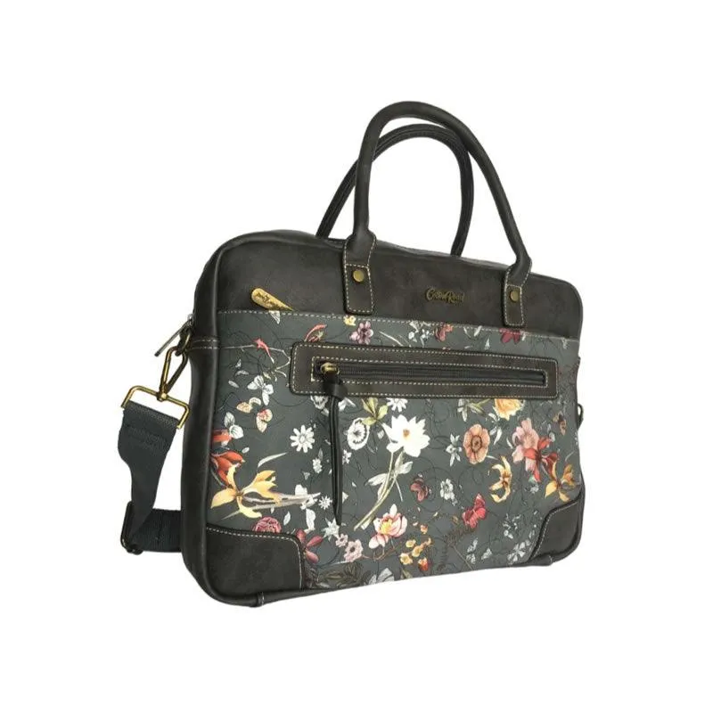 Large Capacity Pu Leather With Flowers Details Handbag -B82116 Grey