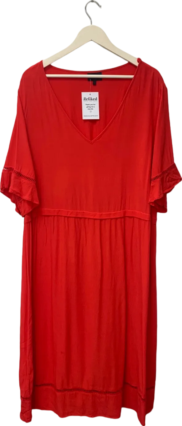 Live Unlimited Red V-Neck Dress UK 26