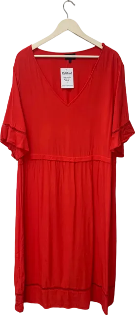 Live Unlimited Red V-Neck Dress UK 26