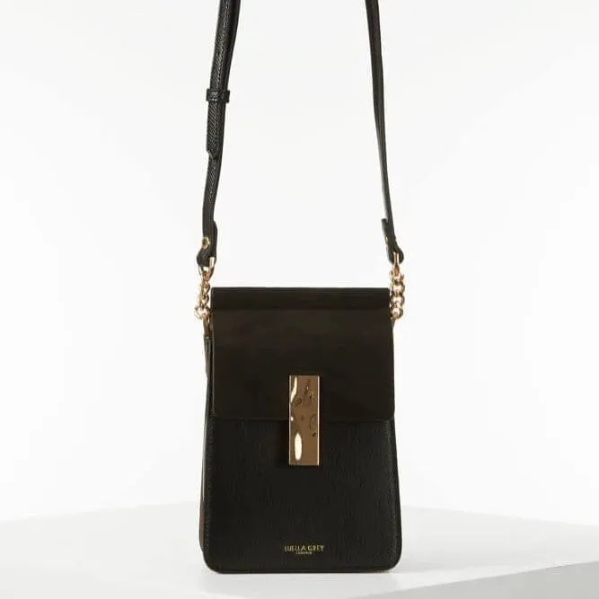 Luella Grey Tasmin Phone Crossbody Bag in Black