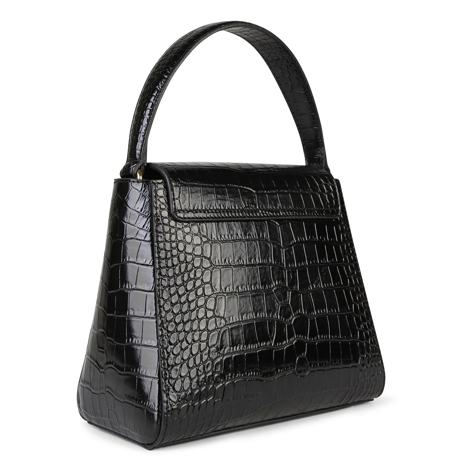 Midi Pimlico Leather Crossbody Bag (Black)