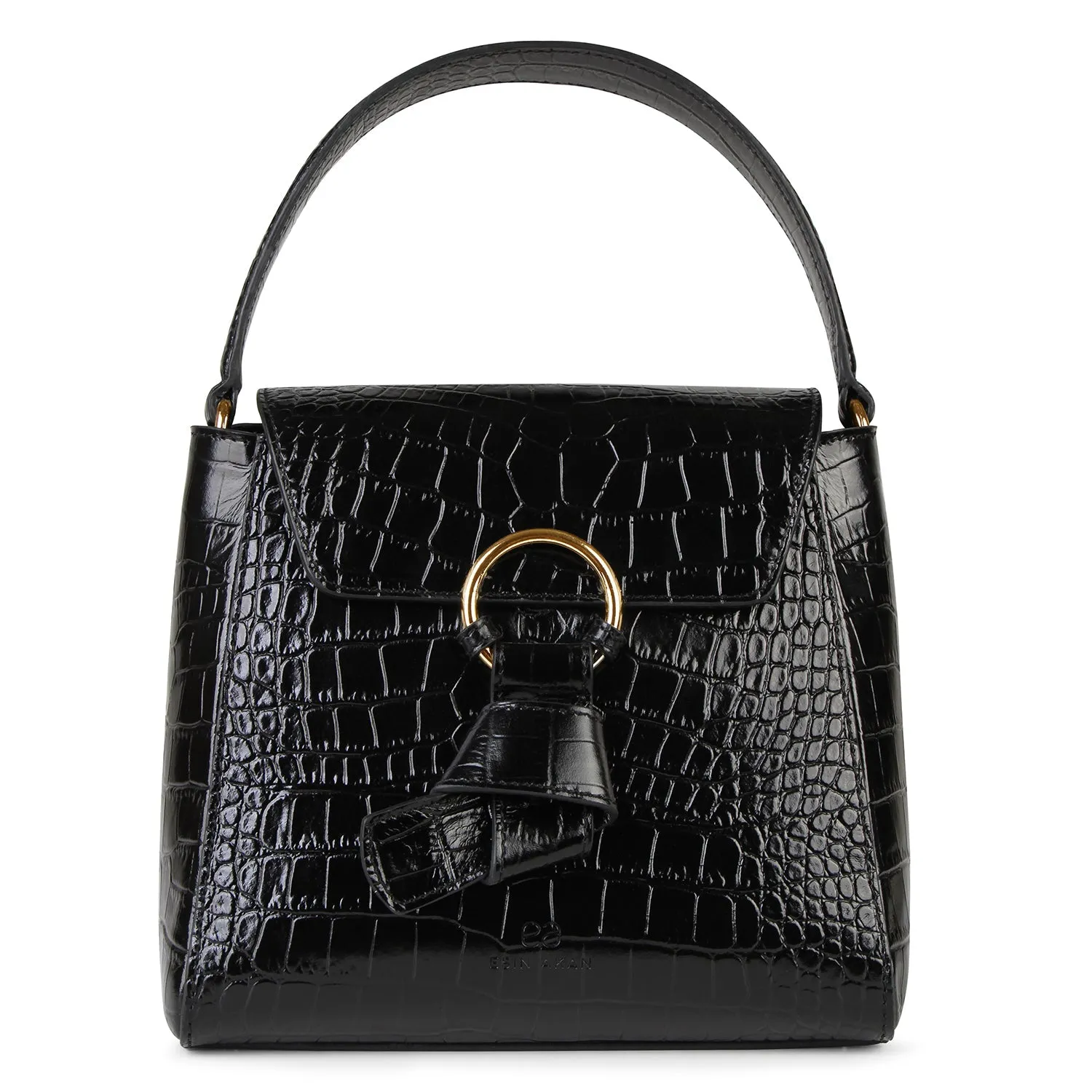 Midi Pimlico Leather Crossbody Bag (Black)