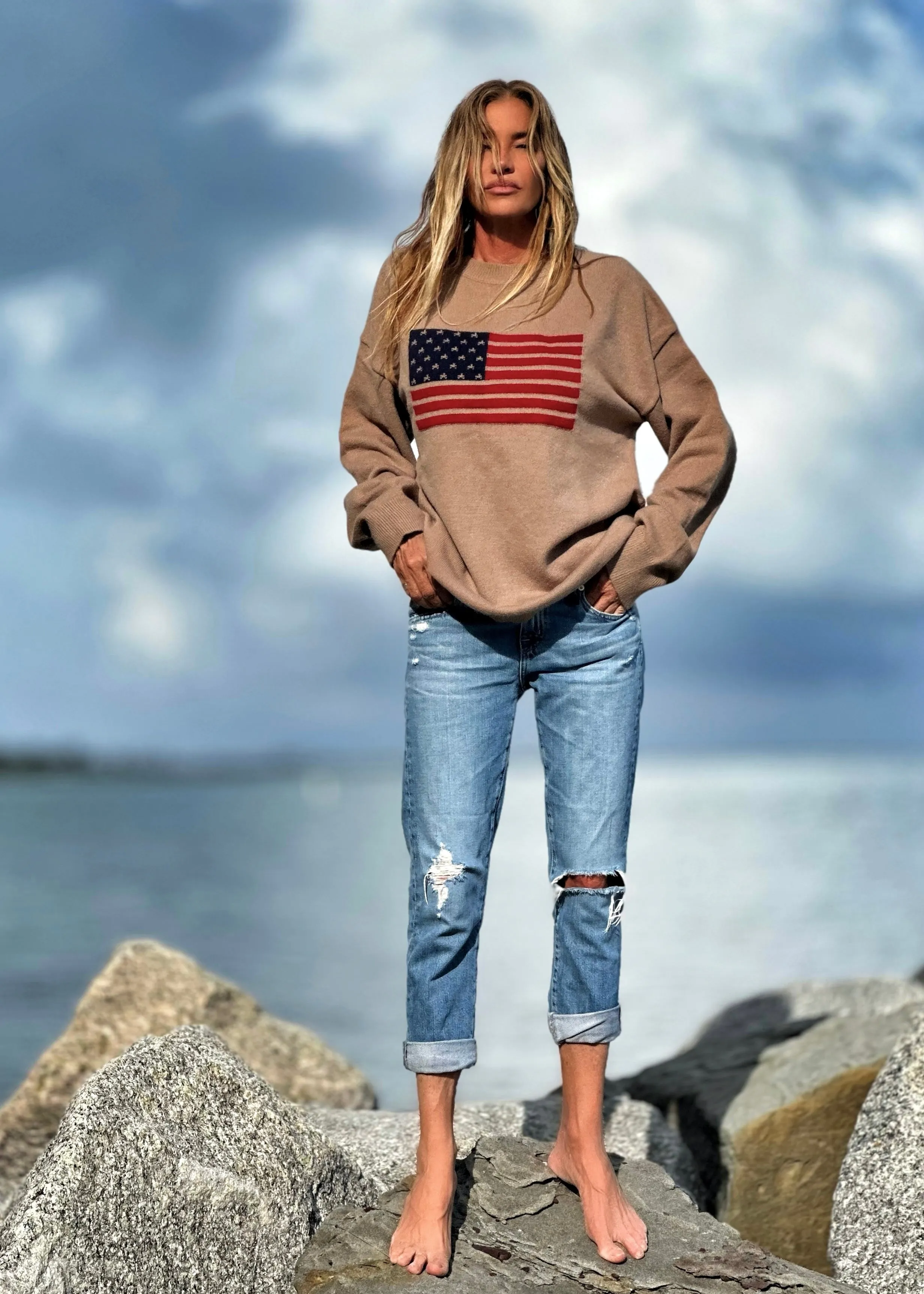 Monroe American Flag Sweater