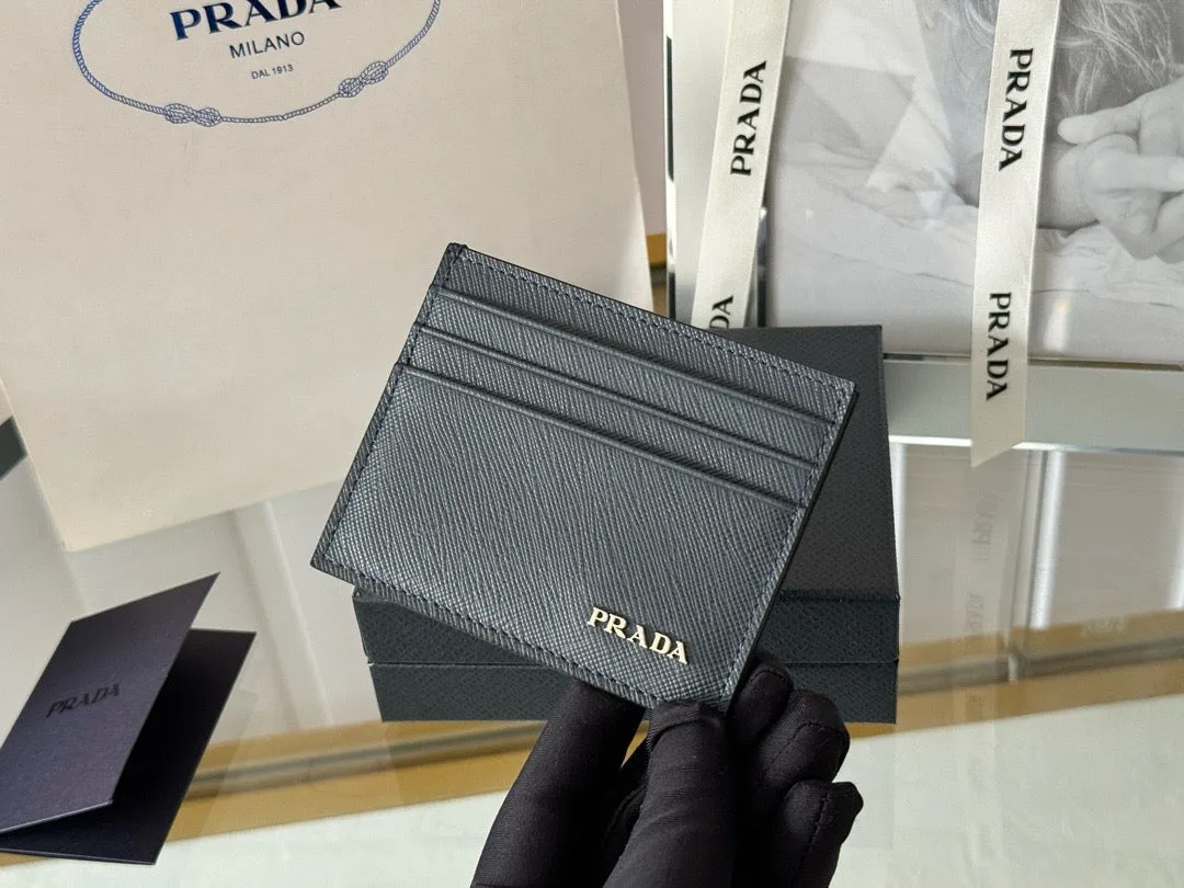 P Saffiano Leather Card Holder