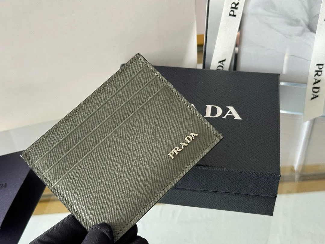 P Saffiano Leather Card Holder