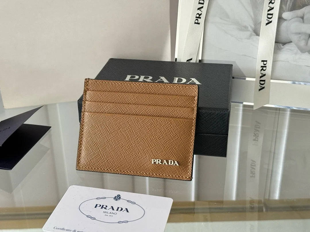 P Saffiano Leather Card Holder