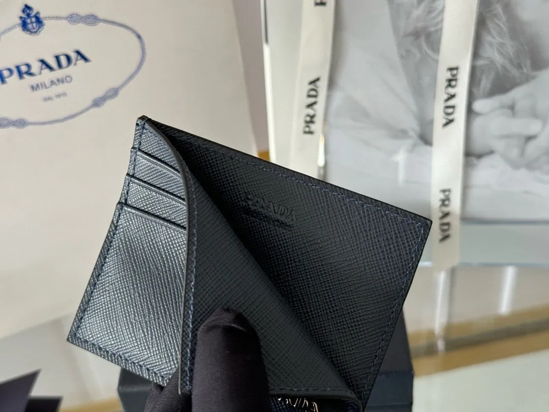 P Saffiano Leather Card Holder