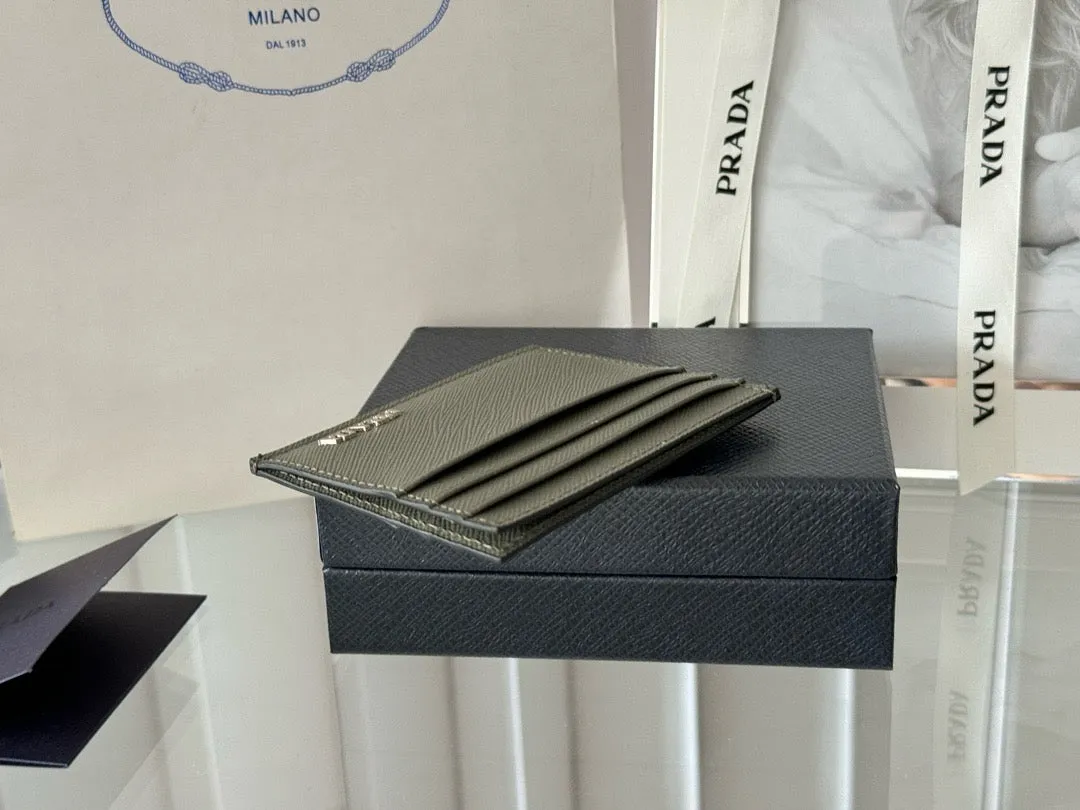 P Saffiano Leather Card Holder