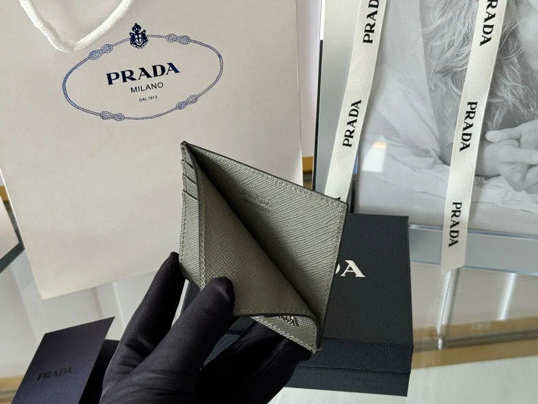 P Saffiano Leather Card Holder
