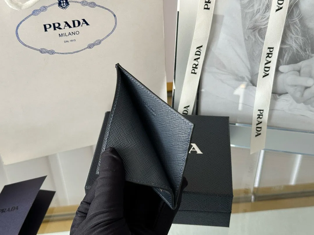 P Saffiano Leather Card Holder