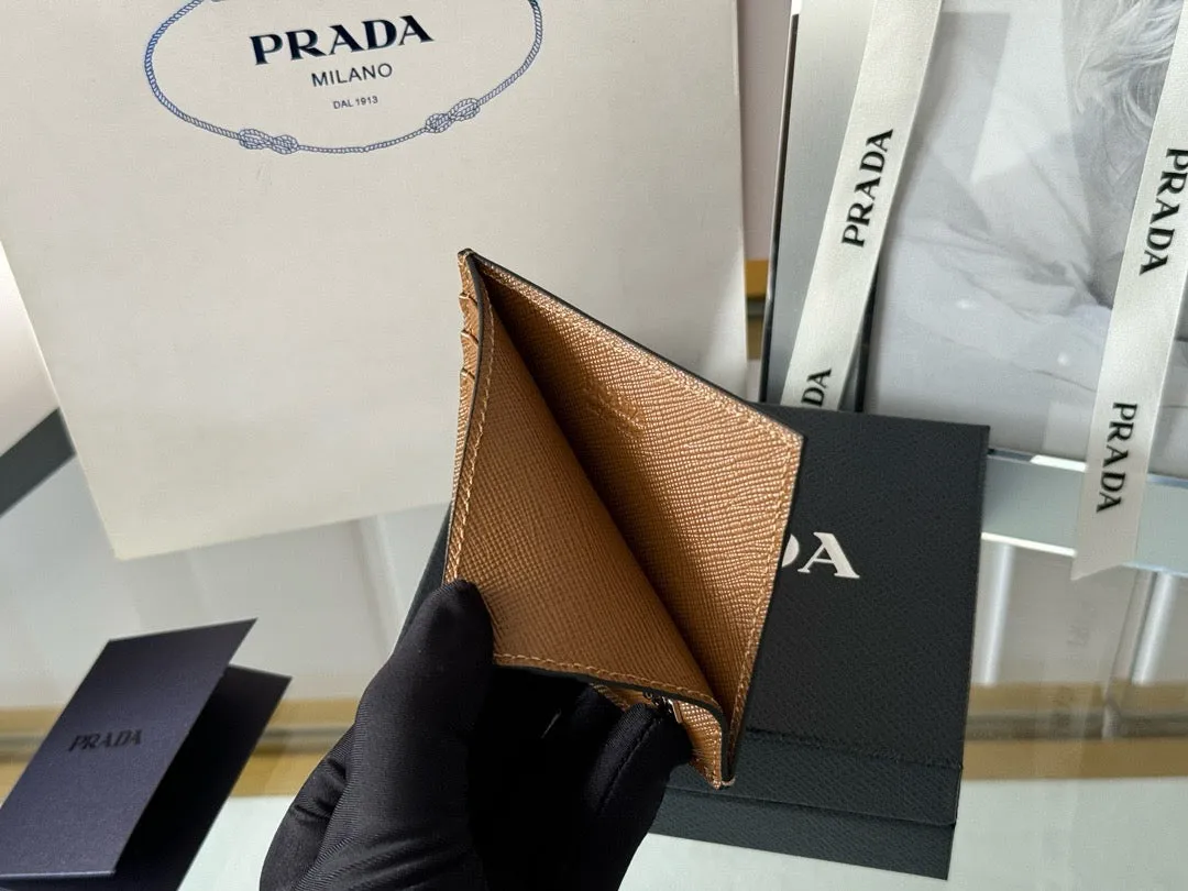 P Saffiano Leather Card Holder