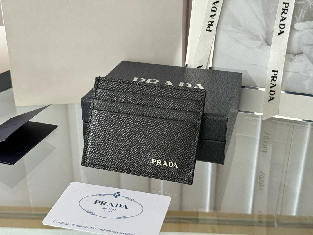 P Saffiano Leather Card Holder