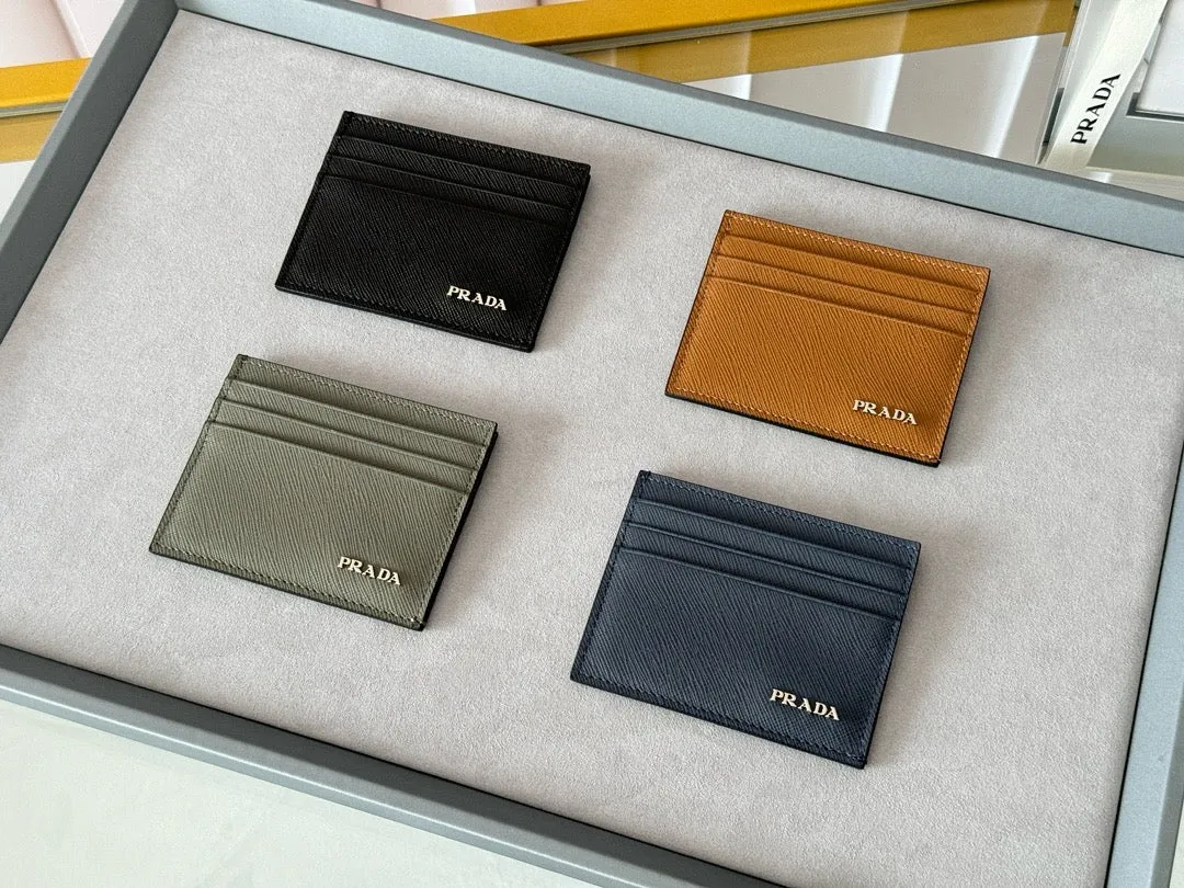 P Saffiano Leather Card Holder