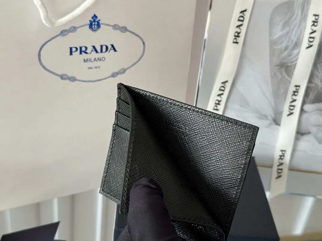 P Saffiano Leather Card Holder