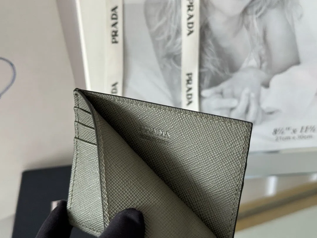 P Saffiano Leather Card Holder