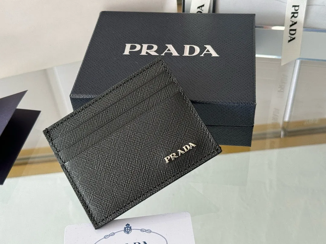 P Saffiano Leather Card Holder