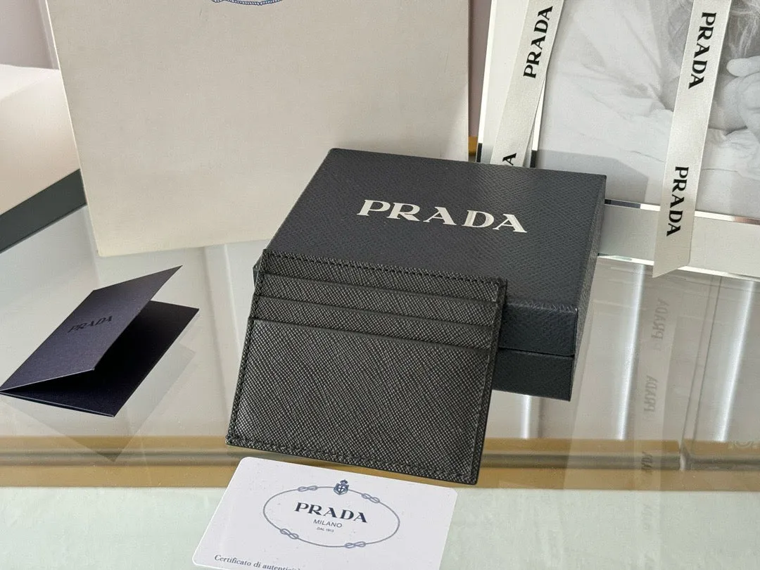 P Saffiano Leather Card Holder