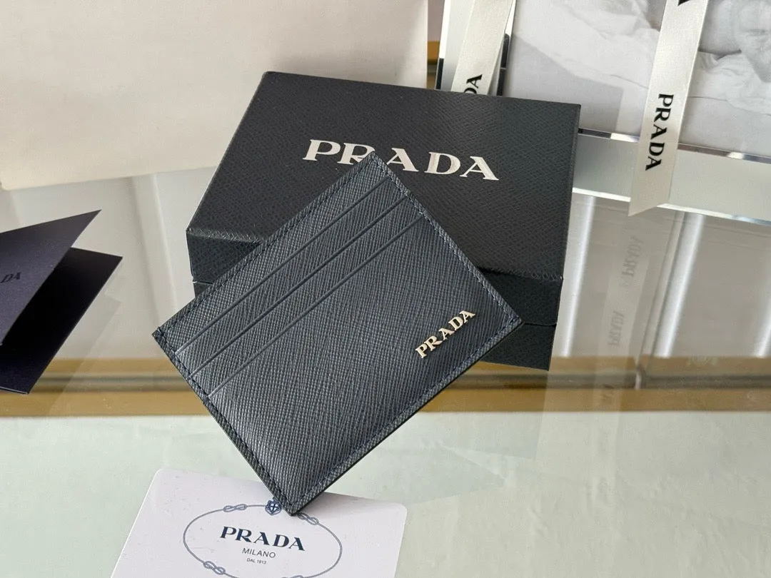 P Saffiano Leather Card Holder