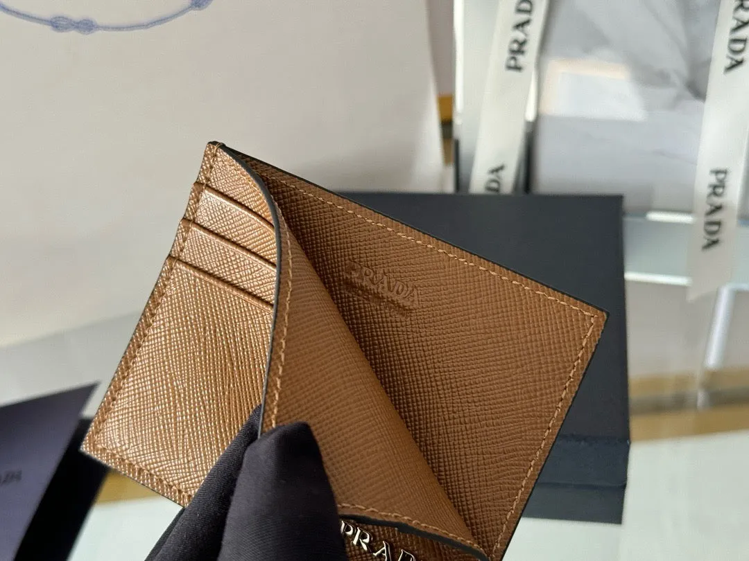 P Saffiano Leather Card Holder
