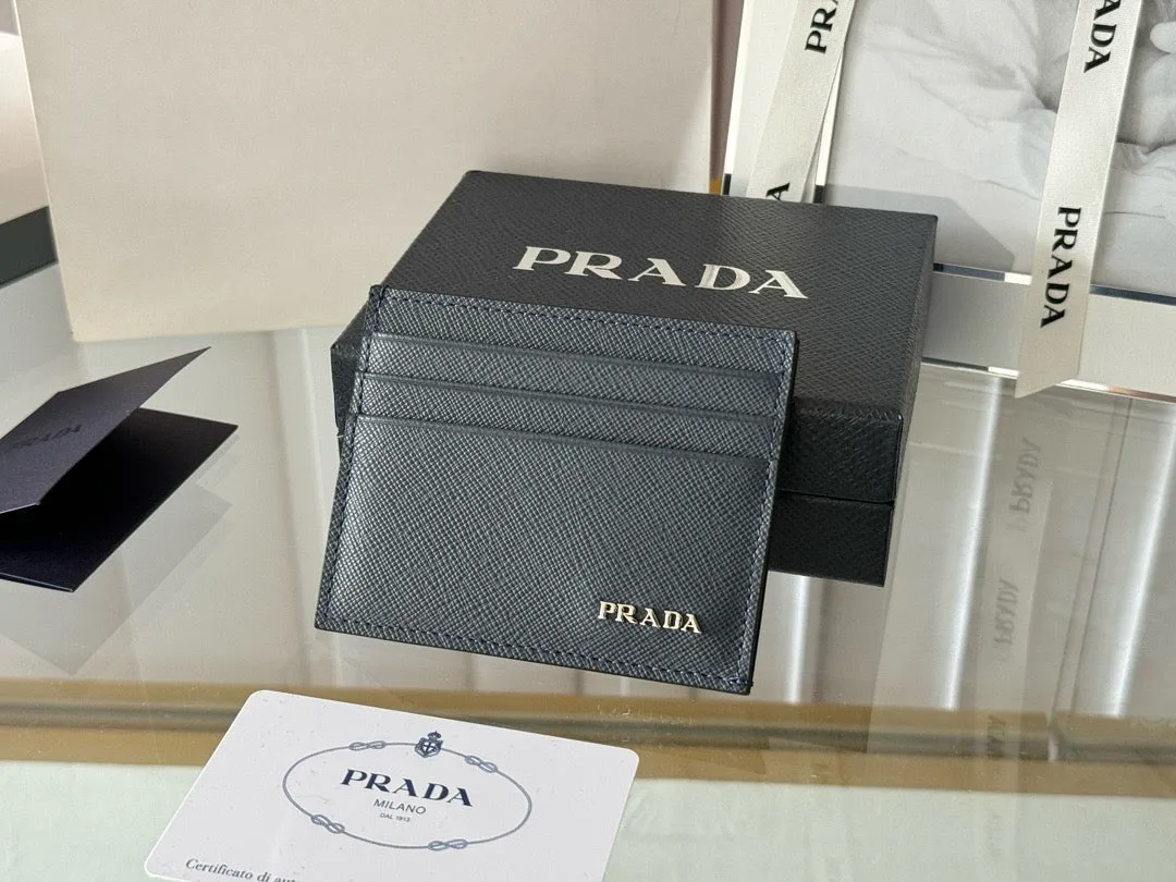 P Saffiano Leather Card Holder