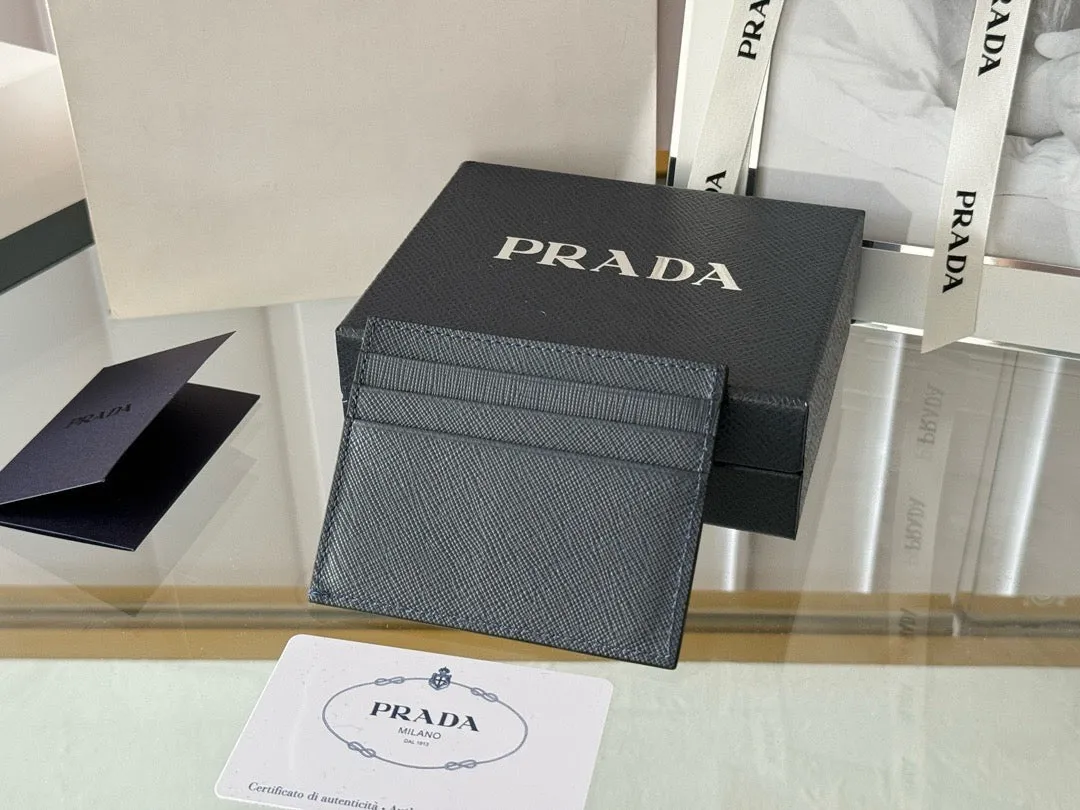 P Saffiano Leather Card Holder