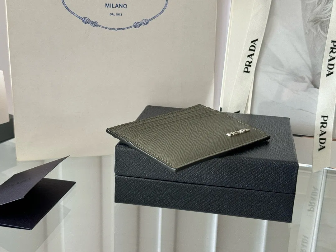 P Saffiano Leather Card Holder