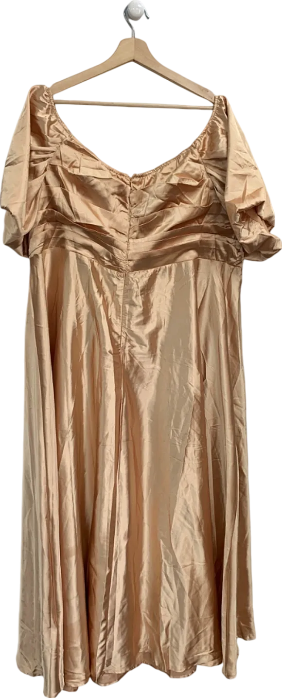 Pluswear Champagne Off-Shoulder Dress UK XXXL