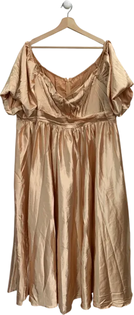 Pluswear Champagne Off-Shoulder Dress UK XXXL