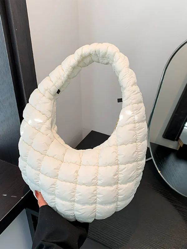 Quilted Shoulder Bag - Puffy Handbag
