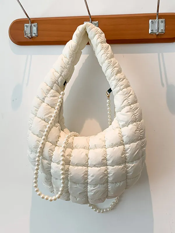 Quilted Shoulder Bag - Puffy Handbag