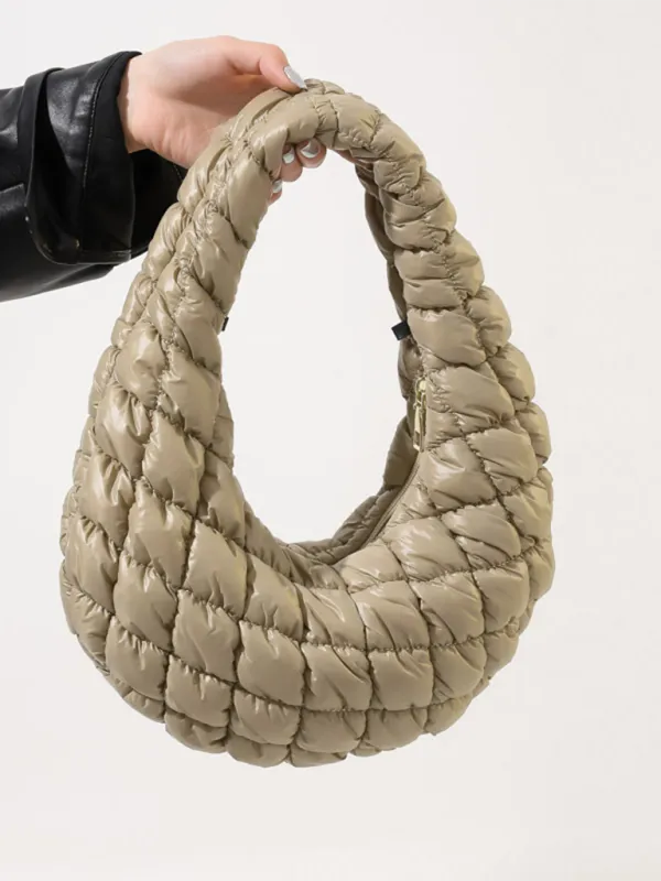 Quilted Shoulder Bag - Puffy Handbag